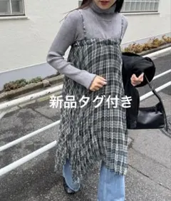 チャオパニックティピー2WAYイレギュラーヘムプリーツチェックスカート グリーン