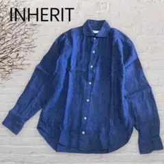 【INHERIT】インヘリット♡麻100% デニム調 S カッタウェイ シャツ