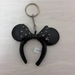東京ディズニーリゾート カチューシャ キーチェーン ブラック　ミニー　レザー