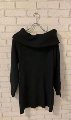 ｙ0501　H＆M　エイチアンドエム　L　ニット　黒　タートルネック　良品