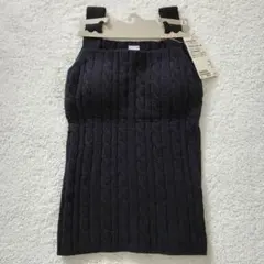 【無印良品】　ブラタンクトップ　オーガニックコットン混　もこもこニット　L