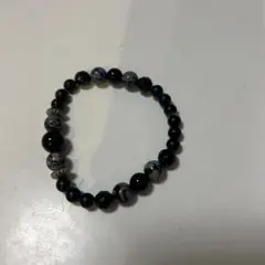 No.39 ターコイズと黒のビーズブレスレット 7.5in | Mercari