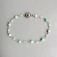 希望の石 アマゾナイト ブレスレット シルバーワイヤー 華奢ブレスレット