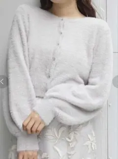 【美品】MERCURYDUO ロングスリーブミニシャギーニットカーディガン