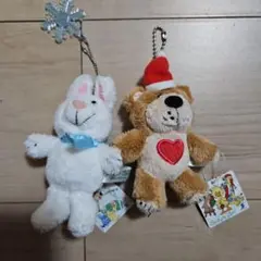 スージー・ズー　タグ付き　サンタのブーフ&雪の結晶ララ　ぬいぐるみキーチェーン