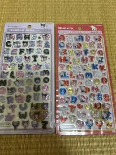 ボンボンドロップシール ハローキティ・クロミ アルファベットシール2シートセット