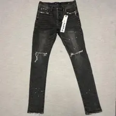PURPLE BRAND スキニーデニム ペイント加工 ブラック 28 - メルカリ