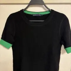 Ralph Lauren 半袖ニット L 黒/緑