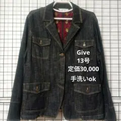 Give 13号 手洗いokダークデニムジャケット - メルカリ