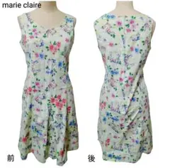 marie claire 花柄 ノースリーブ ワンピース 9号のサムネイル
