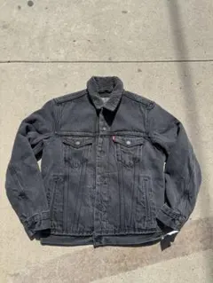 Levi's リーバイス 裏ボア デニムジャケット ブラック 黒 90's Levi's ブラックデニム ボアジャケット 表記(XL) オールブラック