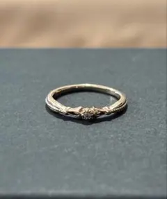 アガット agete K10 YG ダイヤモンド ピンキーリング　1号