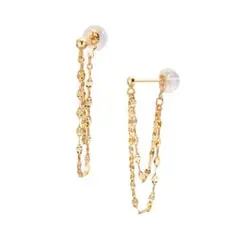 ジュエリー　ツツミ　ゴールドチェーンピアス　18k
