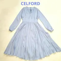 CELFORD ネイビー ボウタイレースワンピース 長袖 - メルカリ