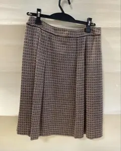 アリスバーリー　ひざ丈スカート　ブラウン　9号　タックスカート