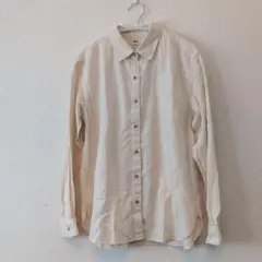 UNIQLO　クリーム色 コットンボタンシャツ 長袖　Sサイズ