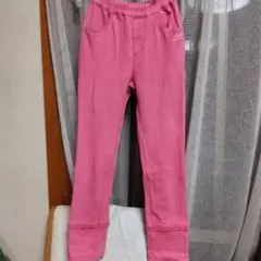 美品✨KPケーピー130ロングパンツ裾折返OK❣️綿素材ピンク