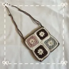 かぎ針編み お花モチーフショルダー ポシェット 親子おそろい ナチュラル 可愛い