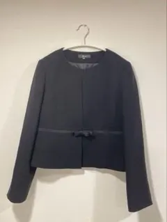 CLOSSHIしまむらノーカラージャケット13号ブラックフォーマル前開き