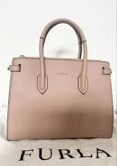 FURLA フルラ トートバッグ ピンクベージュ A4可 - メルカリ