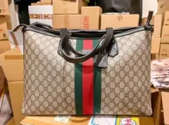 GUCCI ダッフルバッグ GGスプリーム レザー 2WAY ショルダー