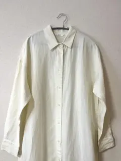 ユニクロ　リネンブレンドシャツワンピース　オフホワイト　Mサイズ