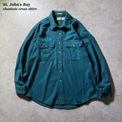 St. John's Bayシャモアクロスシャツ古着グリーンXL当時物CBOY緑のサムネイル