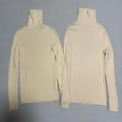 M美品ユニクロ リブタートルネック2点セット