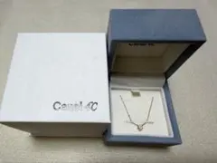 【Canal 4℃】V字ネックレス 一粒ストーン K10PG 華奢 上品
