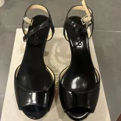 JIMMY CHOO パテントレザー ウェッジソール サンダル　38.5のサムネイル