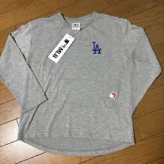 【新品】MLB ドジャース　長袖　Ｔシャツ　グレー　140㎝