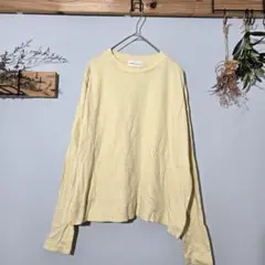 HUMAN WOMAN【M】ロンT 長袖 シンプル 黄色 レイヤード 着まわし