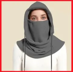 【SALE‼︎】ネック フードウォーマー防寒 男女 グレー 温活 快適 防風