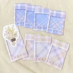 チェック柄フレークシール収納袋、平袋、おすそ分け袋