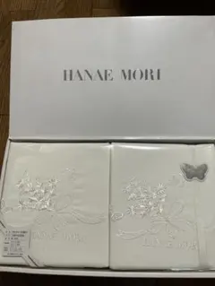 HANAE MORI フラットシーツ 2枚組 140×240cm 白　綿100のサムネイル