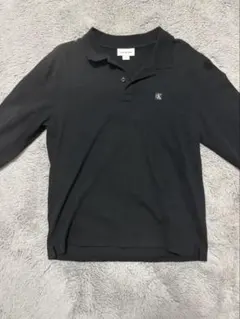 Calvin Klein Jeans ブラック 長袖ポロシャツ S
