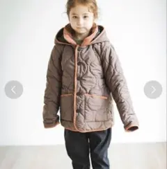 ペアマノン フード襟付きパイピング キルト ジャケットコート