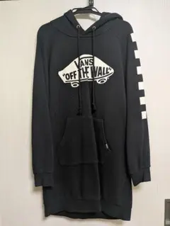 VANS OFF THE WALL パーカーワンピース ブラック チェッカー柄Ｓ