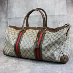 GUCCI グッチ GG柄 シェリーライン ボストンバッグ 大容量 ヴィンテージ