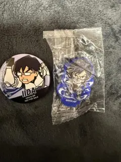 ヒロアカ　くら寿司コラボ品　飯田天哉　ラバースタンド，缶バッチ