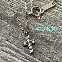 4℃ K10 ネックレス　クロス　ピンクゴールドのサムネイル