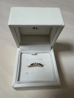 4℃ ハート キュービックジルコニア K10ピンクゴールドリング