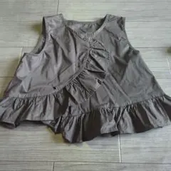 キッズ130 フリル付きノースリーブタンクトップ ダーク