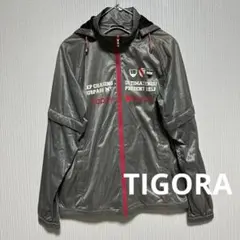 TIGORAグレー フード付き ゴルフナイロンジャケットMサイズy2x9k151