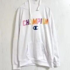 チャンピオン パーカー フード 長そで ロゴ 白 綿 デイリー 2XL タグ付き