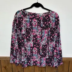 studioCLIP レディース トップス 花柄 ブラウス 長袖 Lサイズ
