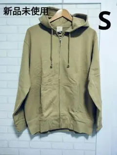 新品未使用 サンドカーキ ジップアップパーカー サイズS 5213-01