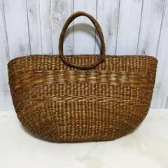 ブラウン かごバッグ 大きめ