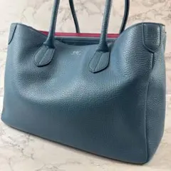 美品✨️】 TORY BURCH レザーホーストート A4収納可能 ネイビー