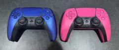PS5 DualSense ワイヤレスコントローラー 青 ピンク セット
